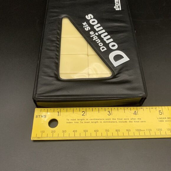 Excite Double Six Dominos in Original Vinyl Snap Closure Case Vintage - Picture 6 of 6
